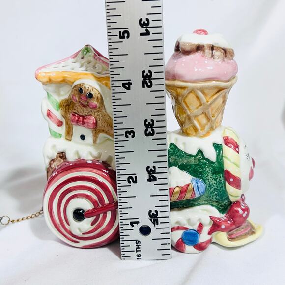 Vintage Fitz & Floyd Candy Lane Express Train Christmas 3 Piece Set 2001 - Picture 15 of 16